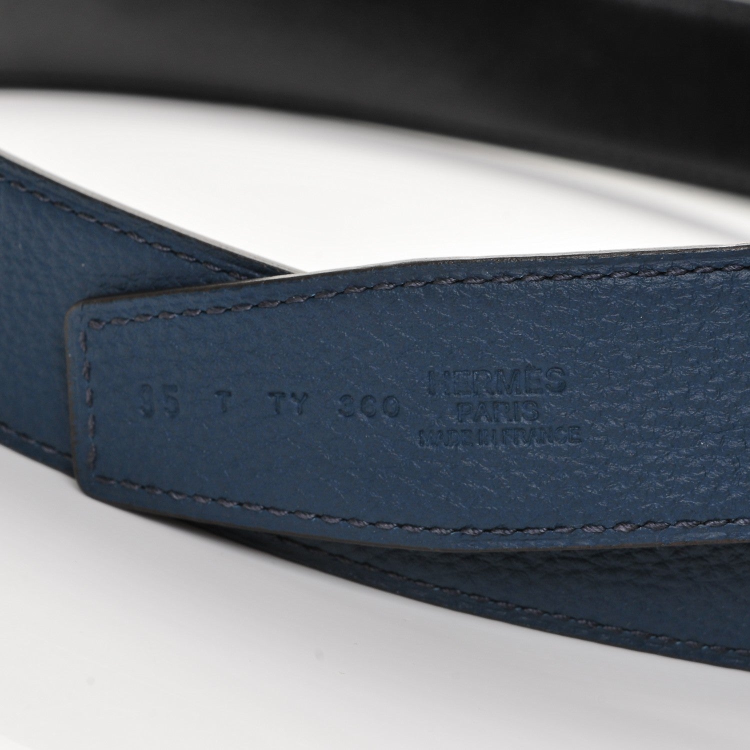Hermes Box Togo 32mm Quizz H Belt 95 Black Bleu de Prusse 6 of 7