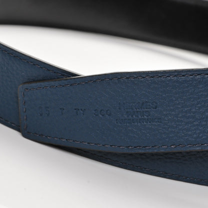 Hermes Box Togo 32mm Quizz H Belt 95 Black Bleu de Prusse 6 of 7