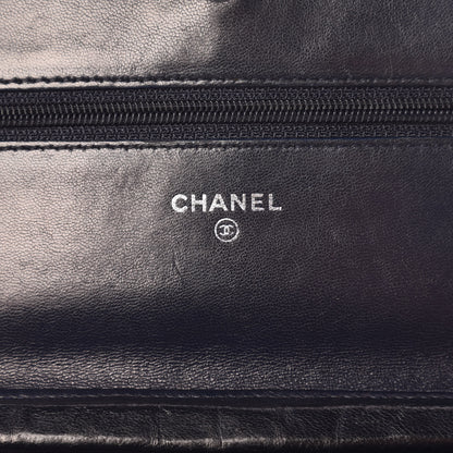 Chanel Lambskin Quilted Boy Wallet On Chain WOC Navy Blue 6 of 16