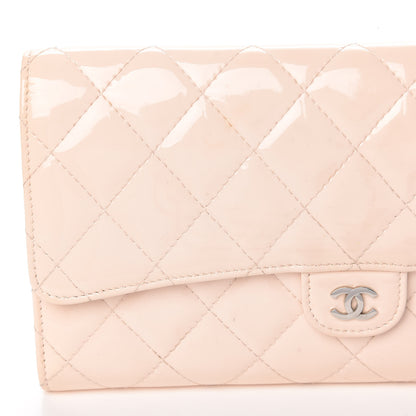Chanel Patent Quilted Large Flap Wallet Pink 13 of 24