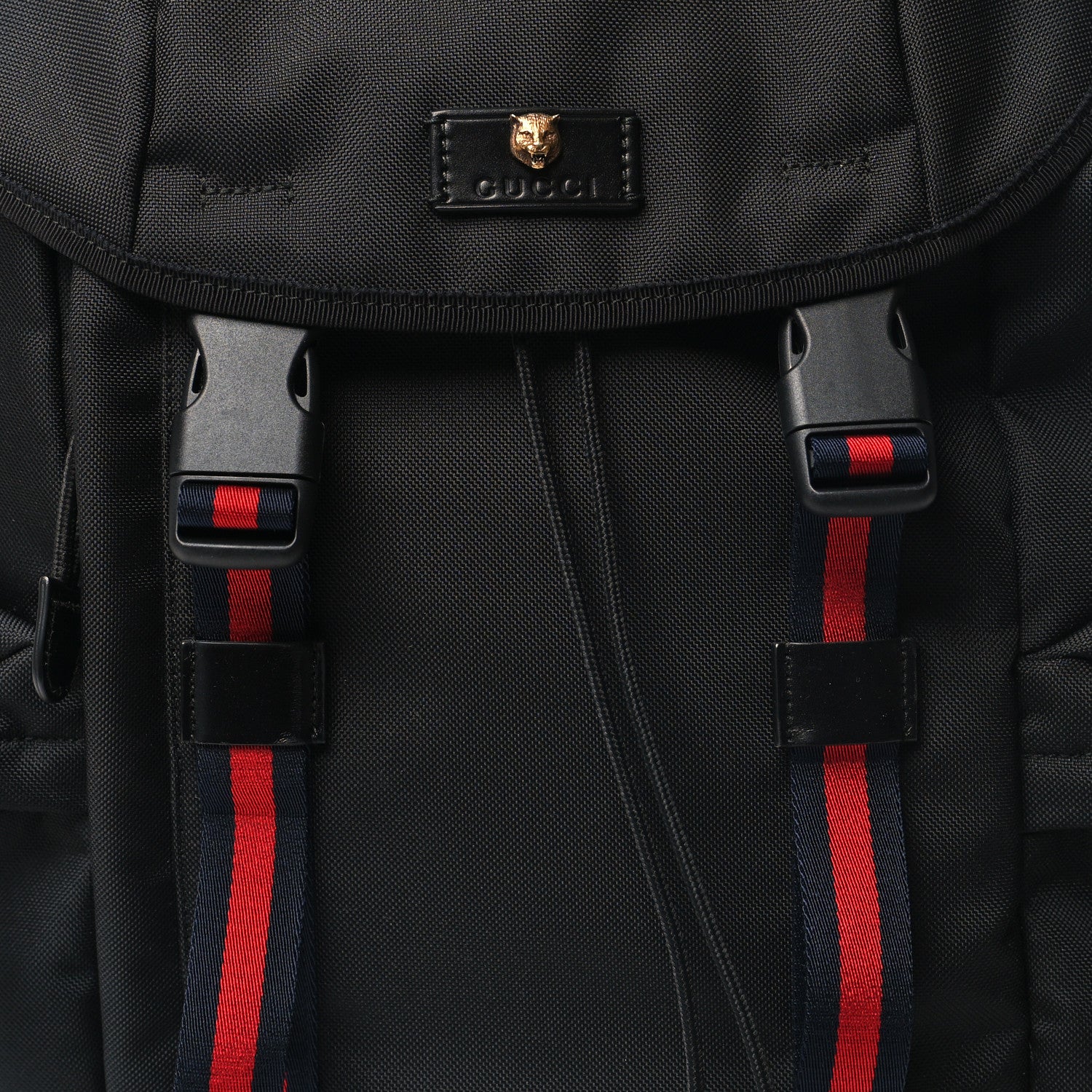 Gucci Techno Canvas Web Double Buckle Backpack Black 8 of 10