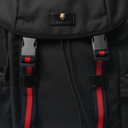 Gucci Techno Canvas Web Double Buckle Backpack Black 8 of 10