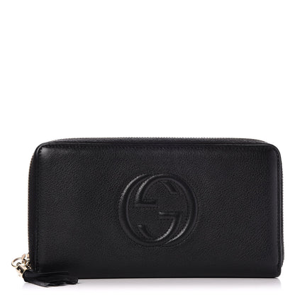 Gucci Calfskin Soho Zip Around Wallet Black 1 of 8
