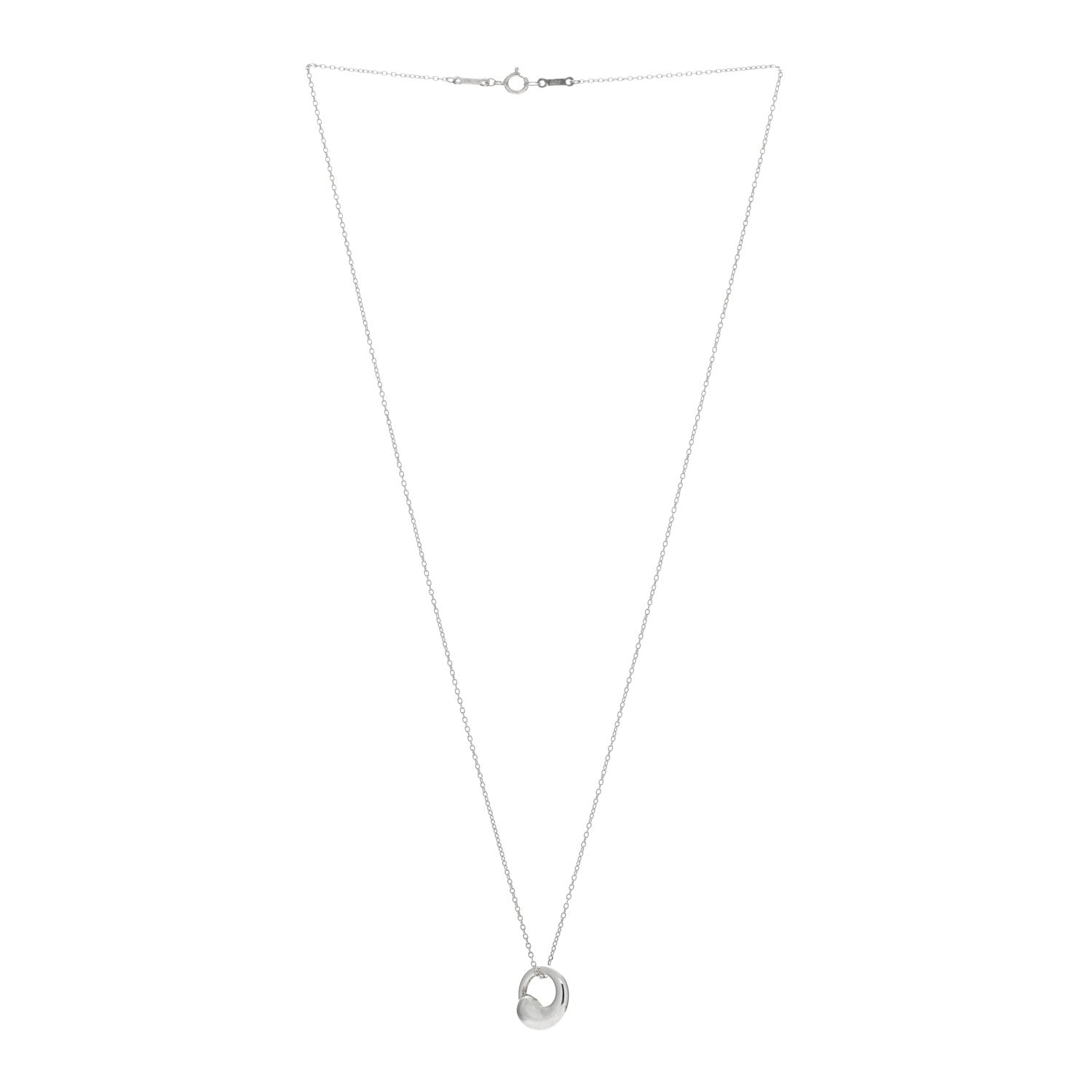 Tiffany Sterling Silver 12mm Elsa Peretti Eternal Circle Pendant Necklace 2 of 4