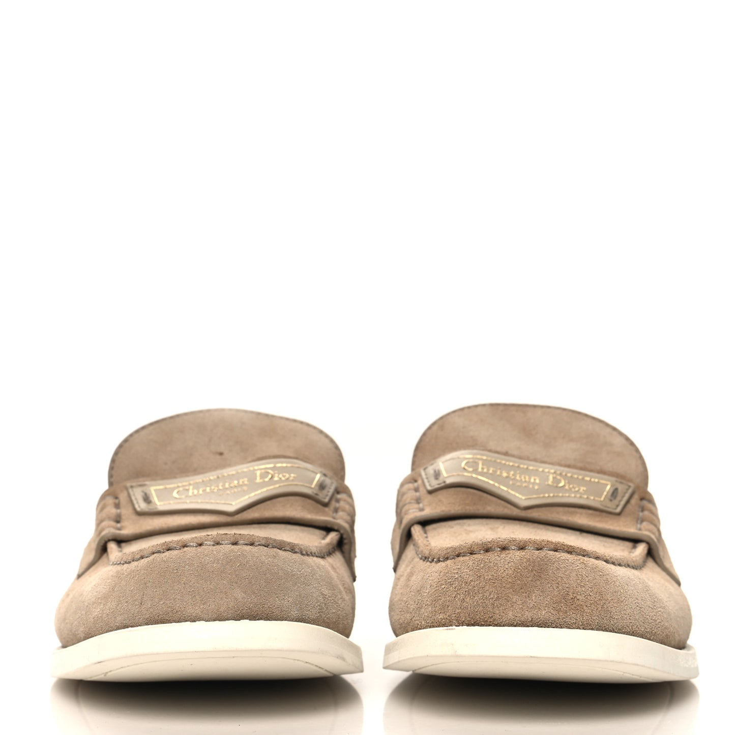 Suede Goatskin Boy Loafer Mule 39 Rope Beige