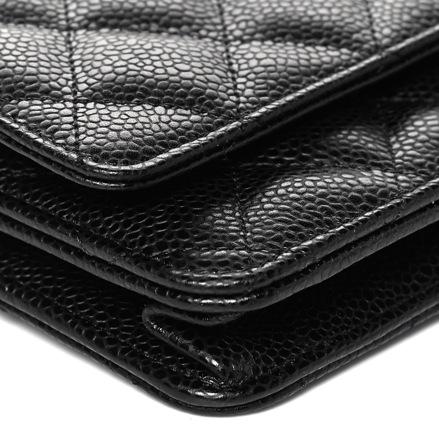Caviar Quilted Wallet On Chain WOC Black