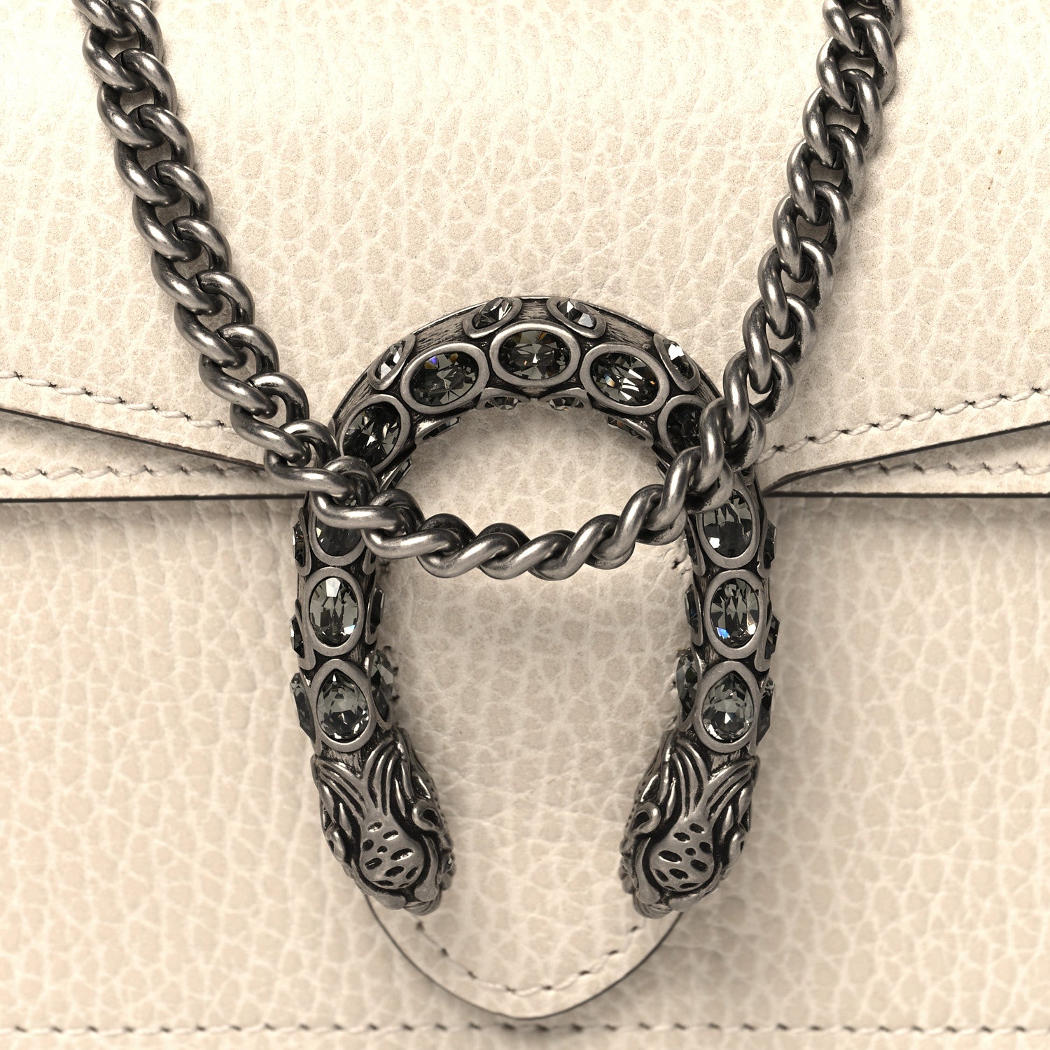 Gucci Dollar Calfskin Crystal Super Mini Dionysus Shoulder Bag Mystic White Black Diamond 7 of 9