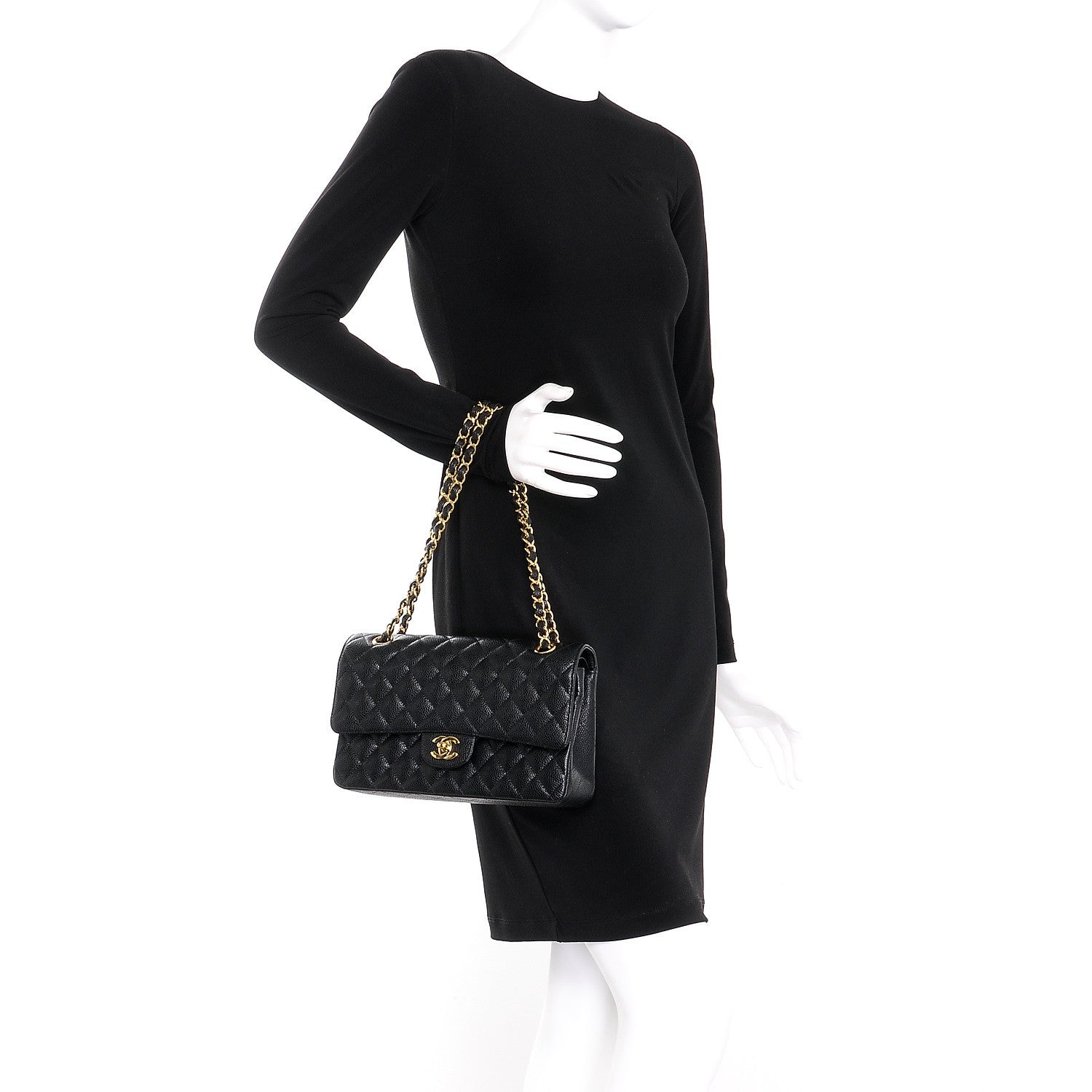Chanel Caviar Quilted Medium Double Flap Black 3 of 9