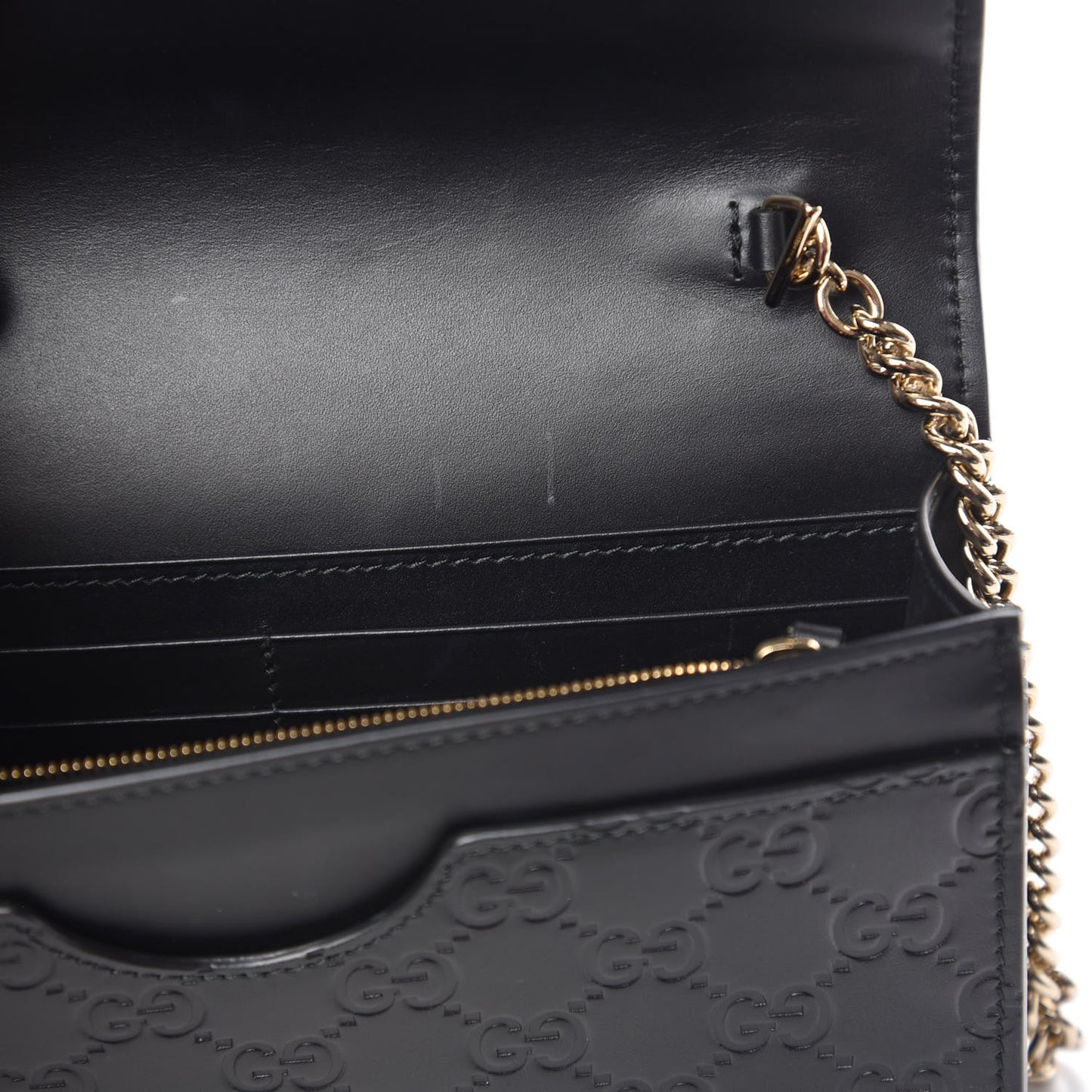 Guccissima Signature Bowy Chain Wallet Black