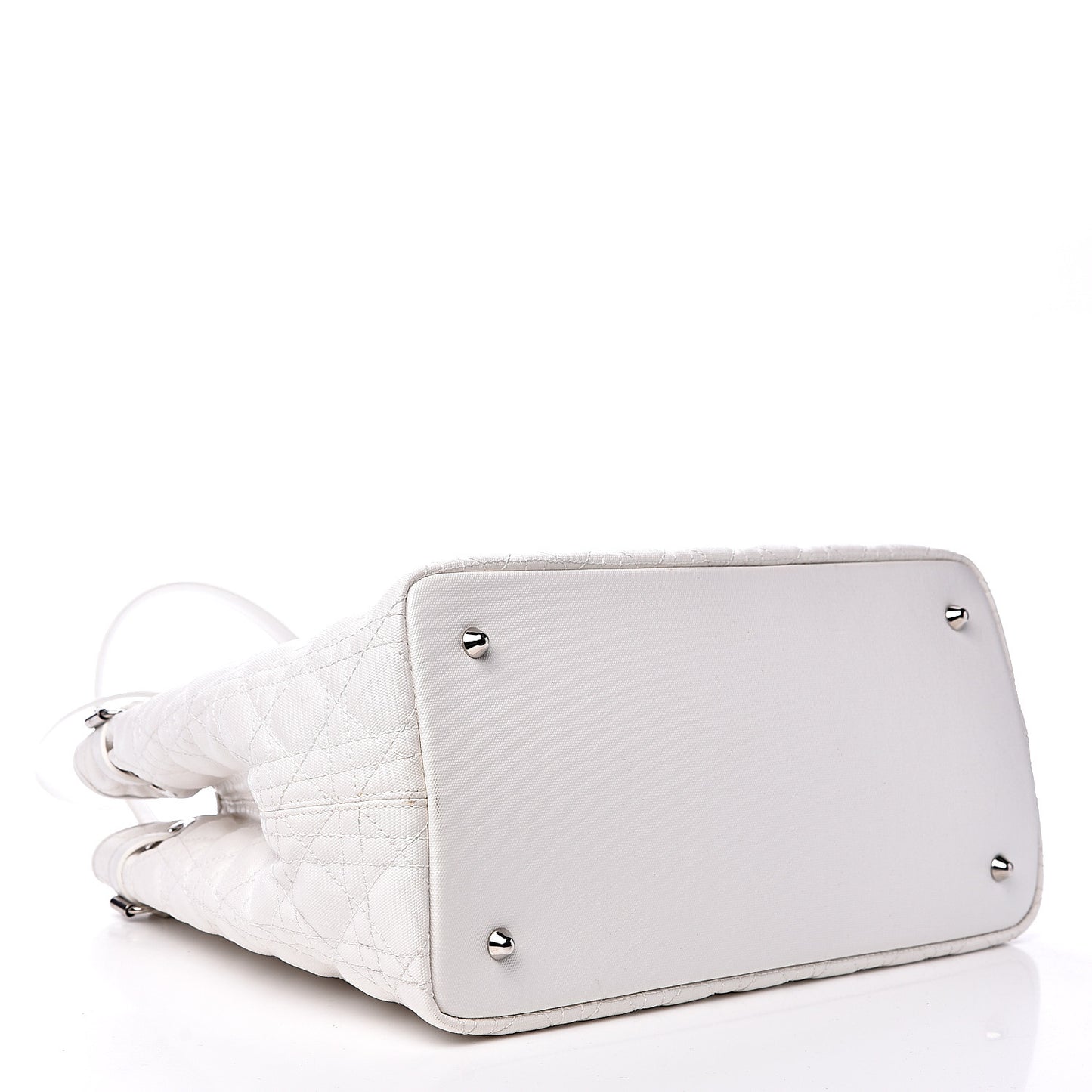 Coated Canvas Cannage Medium Panarea Tote White