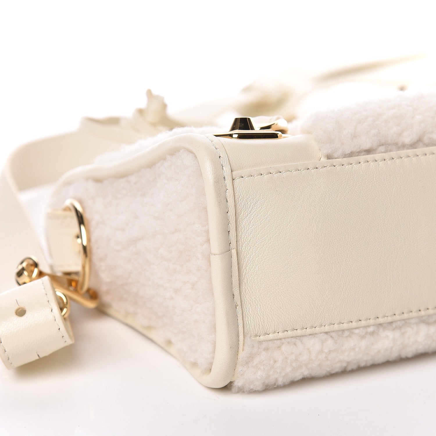 Balenciaga Shearling Nappa Gold Metallic Edge Hardware Mini City Cream 5 of 11
