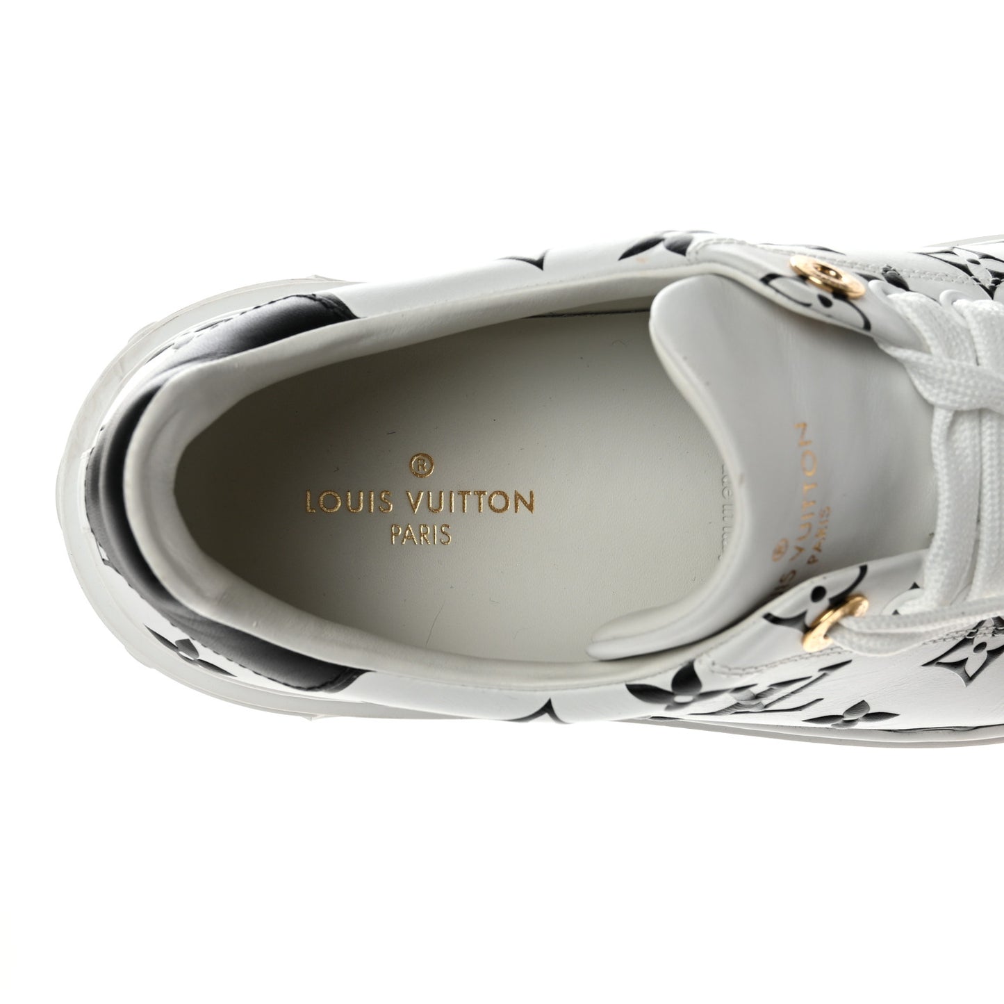 Calfskin Monogram Debossed Time Out Sneakers 39 Black