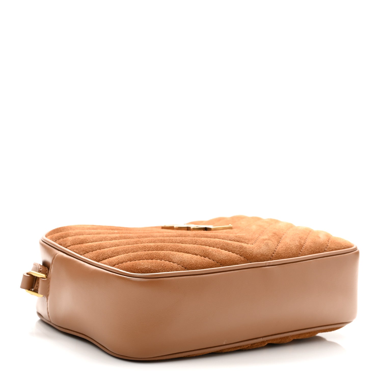 Saint Laurent Suede Matelasse Monogram Lou Camera Bag Cinnamon 3 of 9