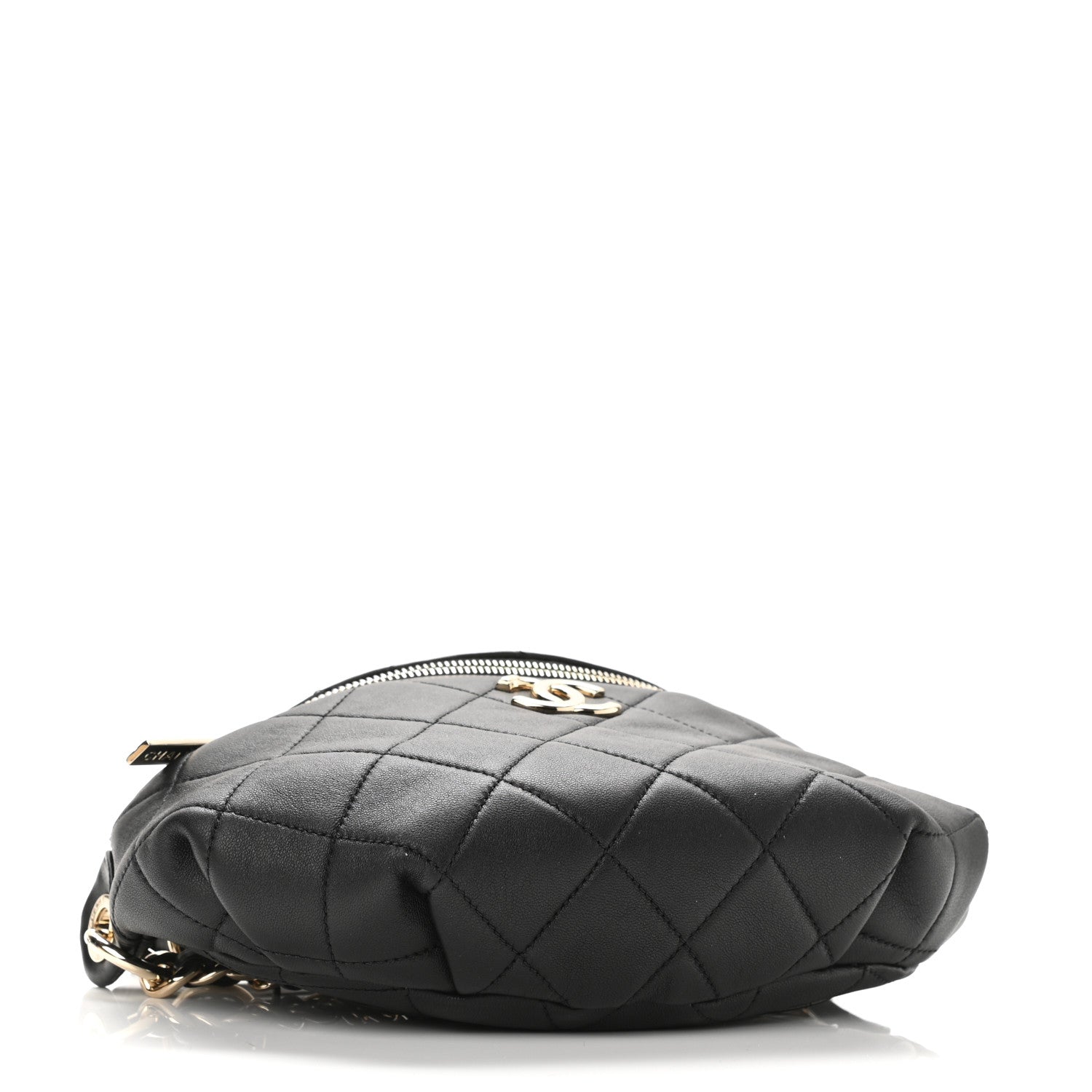 Chanel Lambskin Quilted Resin Bi-Color Waist Bag Fanny Pack Black 4 of 10