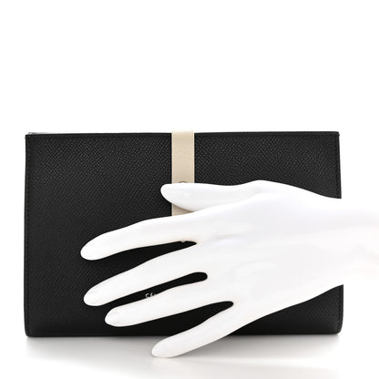 Celine Grained Calfskin Large Multifunction Strap Wallet Black Chalk 2 of 9