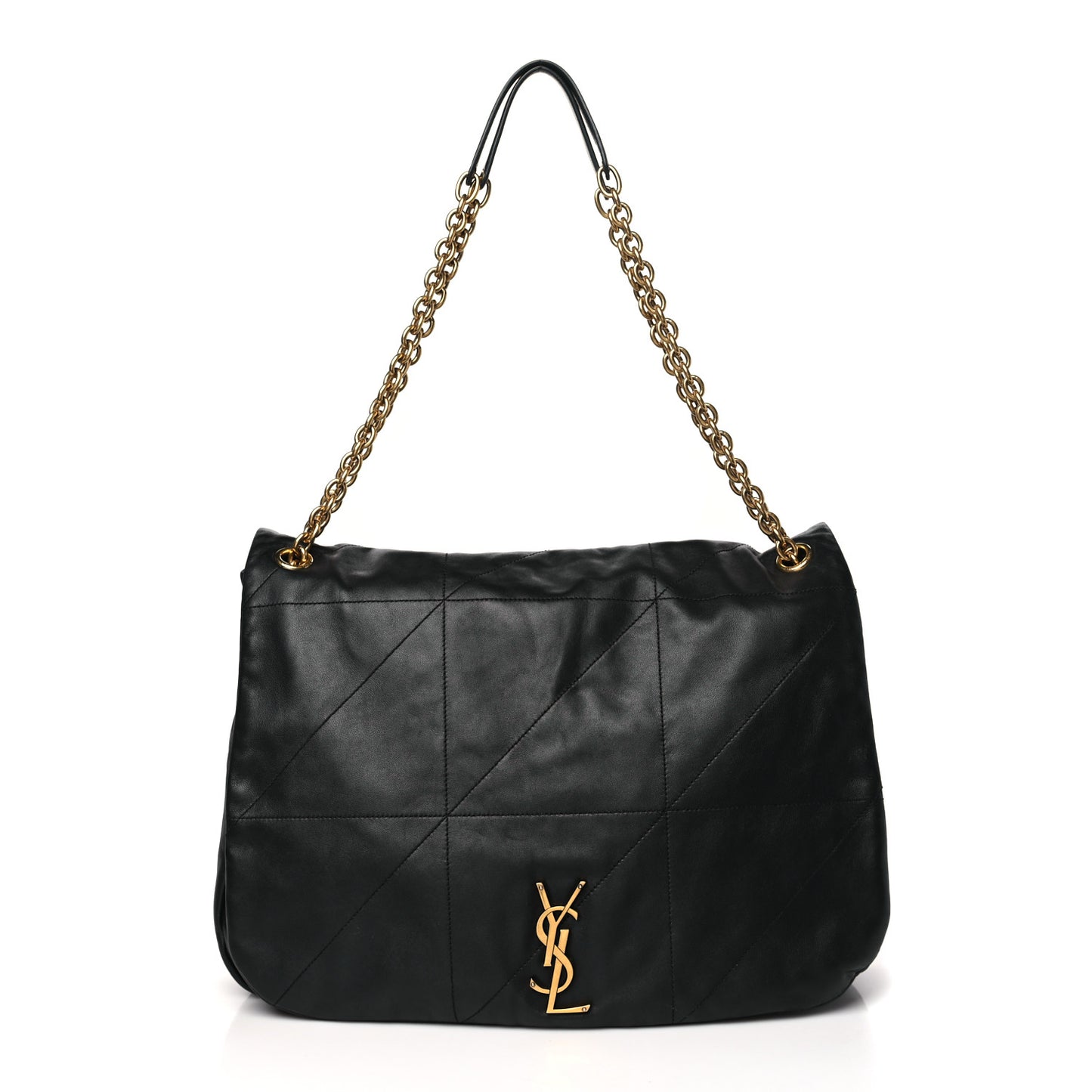 SAINT LAURENT Lambskin Matelasse Monogram Large Jamie 4.3 Black