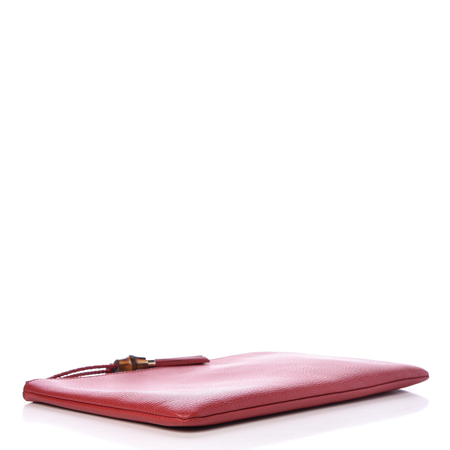 Gucci Calfskin Large Bamboo Clutch Red 4 of 8