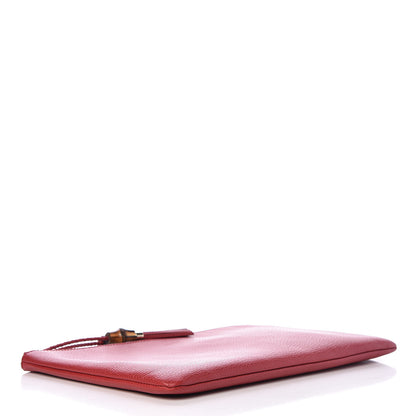 Gucci Calfskin Large Bamboo Clutch Red 4 of 8