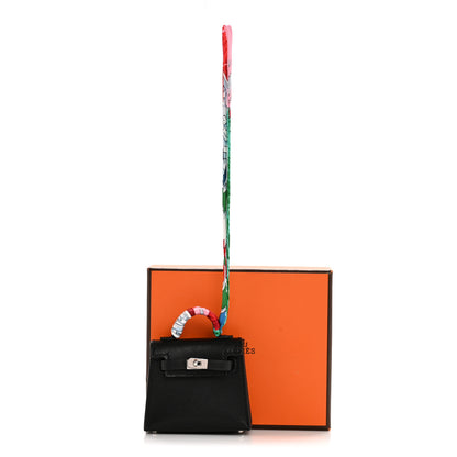 Hermes Tadelakt Mini Kelly Twilly Bag Charm Black 6 of 6