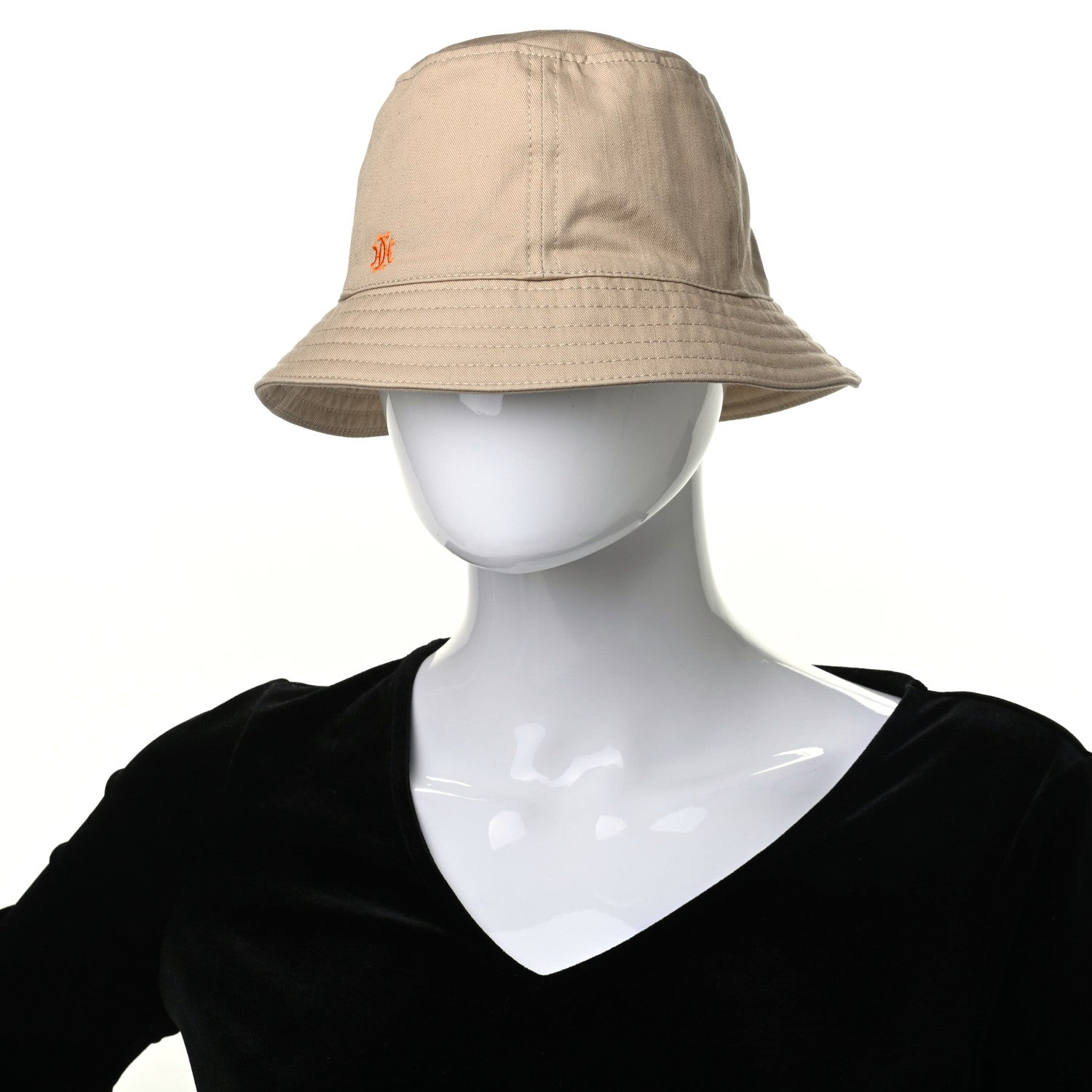 Hermes Gabardine Cotton Calvi Bucket Hat 56 Beige Toast 2 of 9