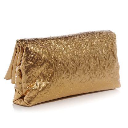 Louis Vuitton Jacquard Quilted Monogram Limelight Clutch MM Gold 3 of 8