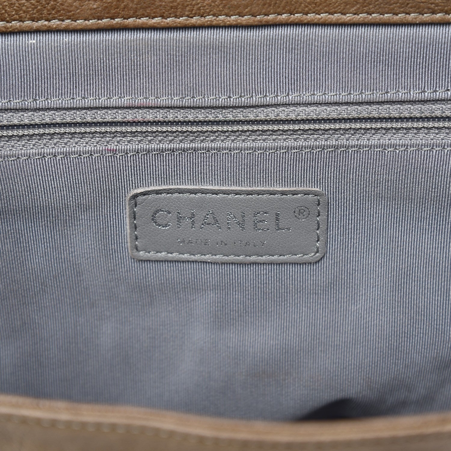 Chanel Crumpled Lambskin Quilted Medium Chain Around Flap Light Khaki 6 of 8