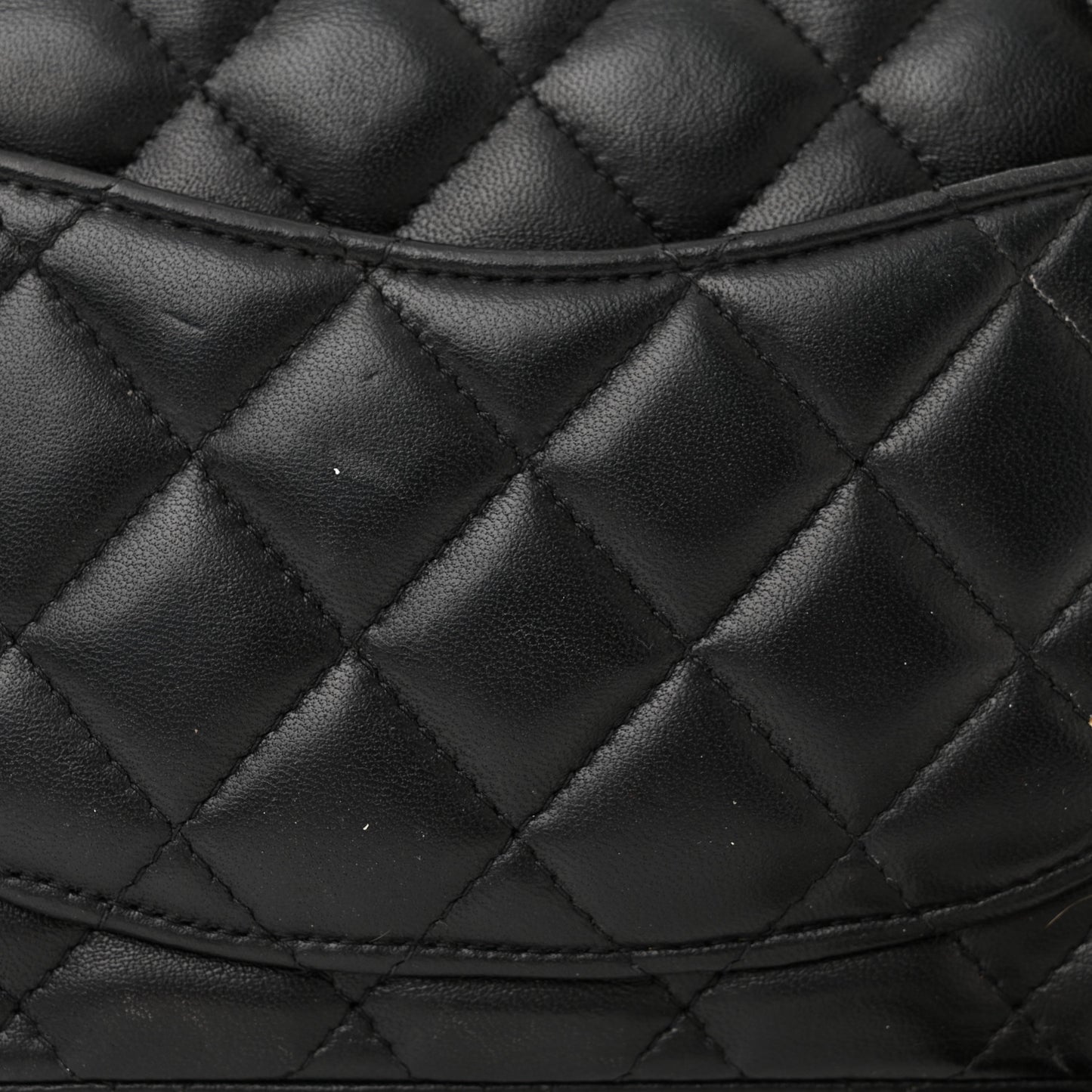 Lambskin Quilted Mini Square Flap Black