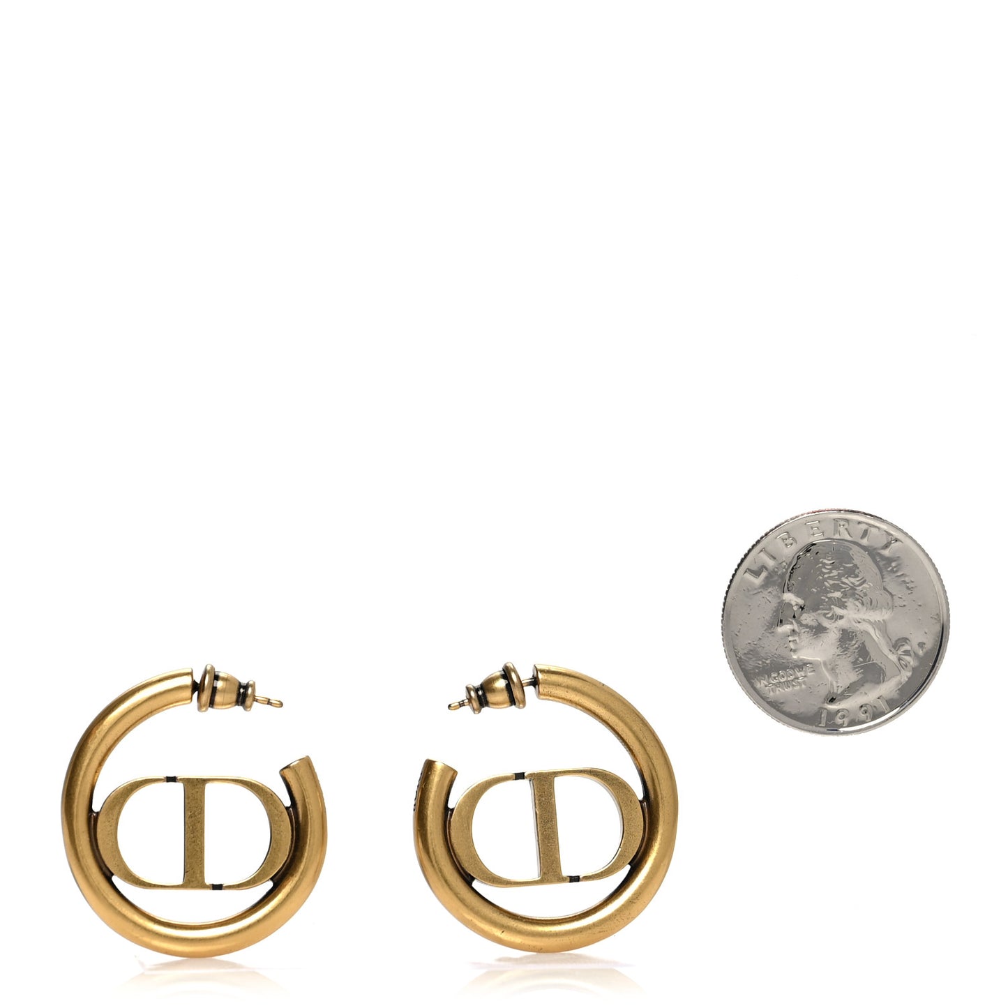 Metal 30 Montaigne Hoop Earrings Aged Gold