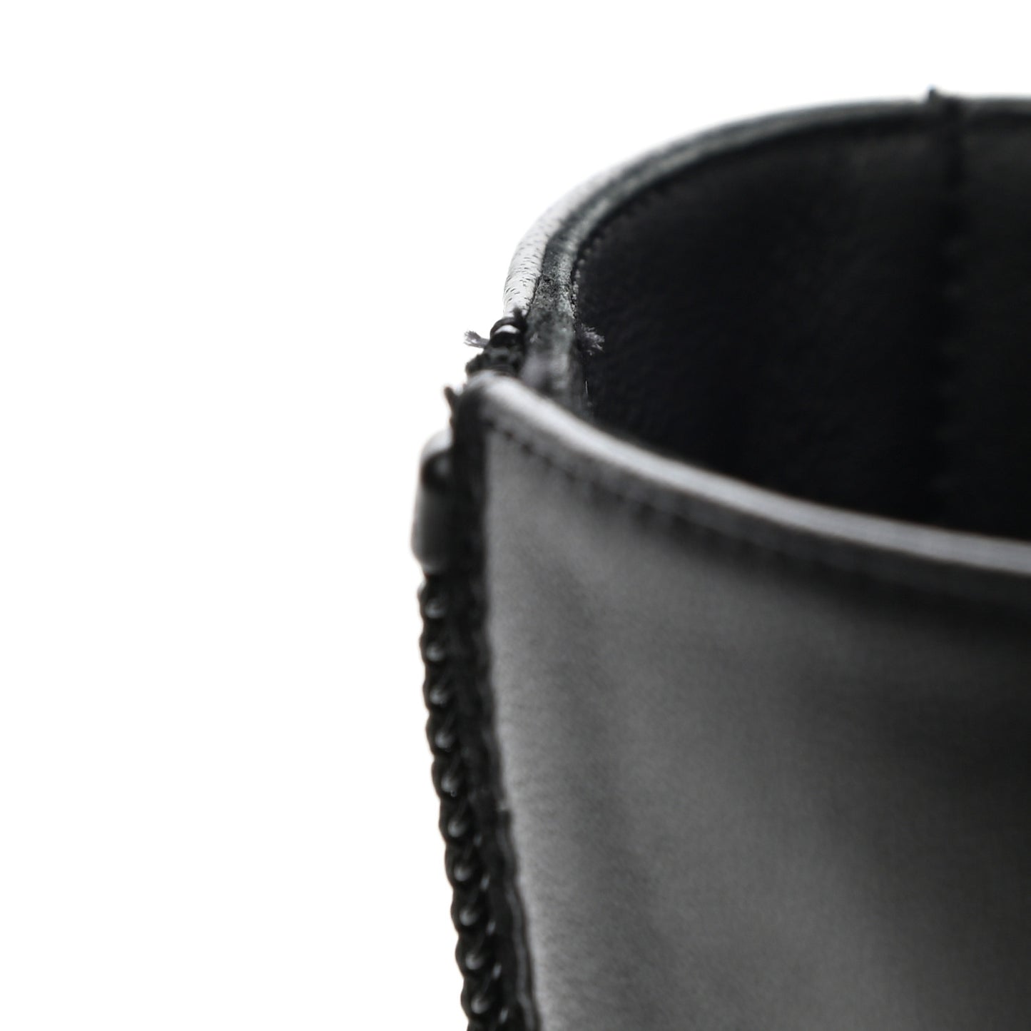 Mixed Fibers Lambskin Patent Calfskin Convertible High Boots 36.5 Black