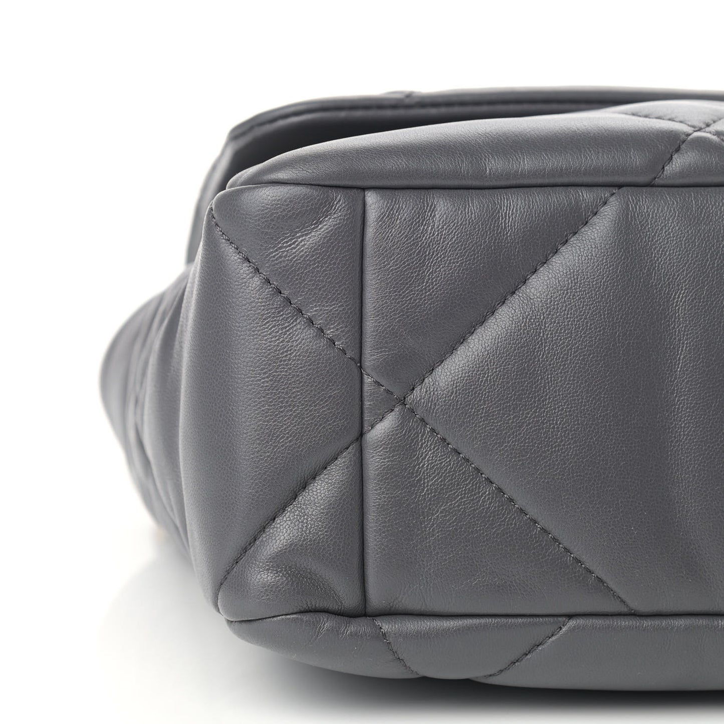 Lambskin Quilted Large Chanel 19 Flap Dark Grey