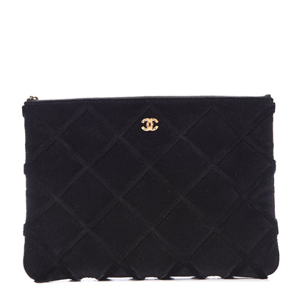 Chanel Velvet Quilted Medium Cosmetic Case Black 1 of 8