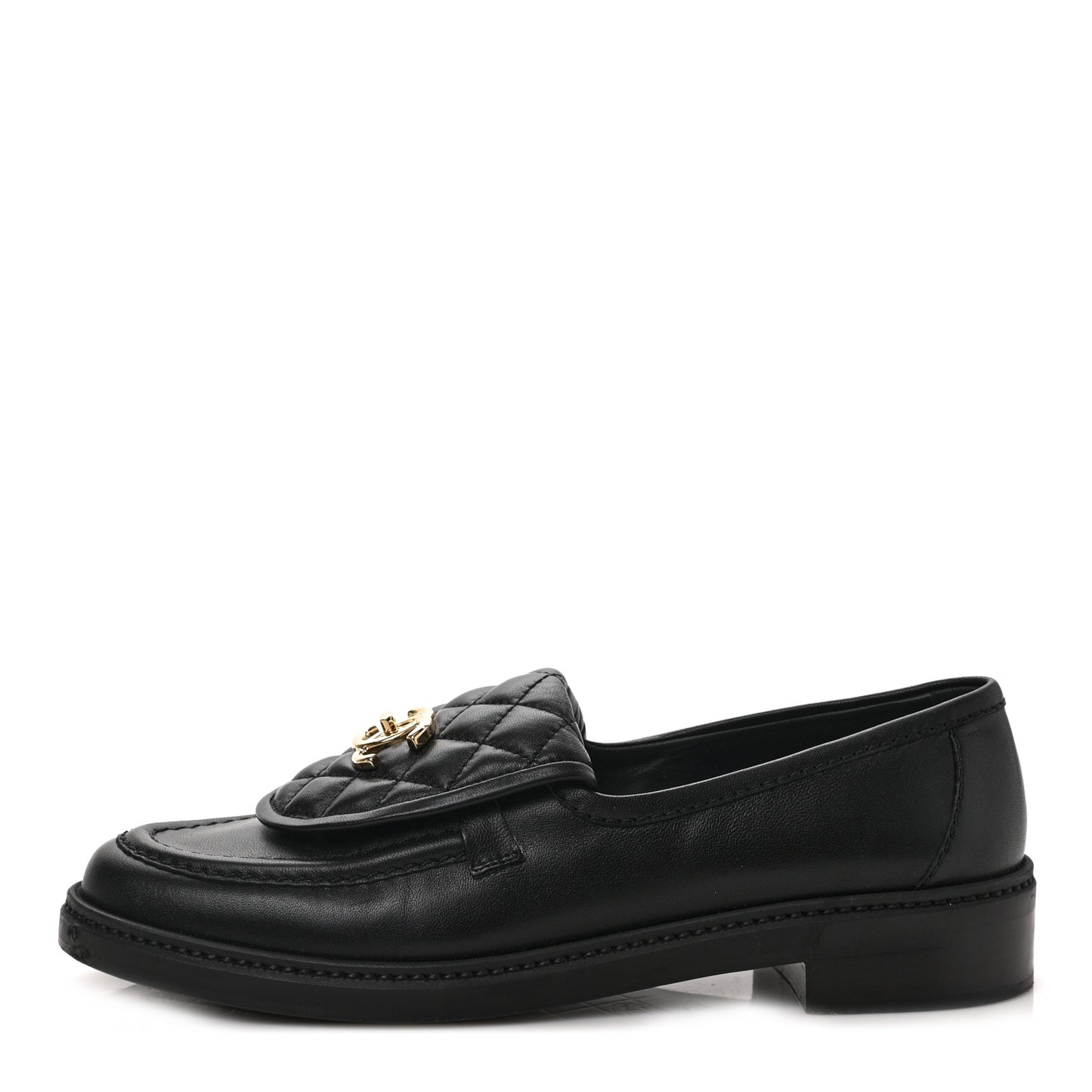 Lambskin Quilted CC Turnlock Loafers 40 Black