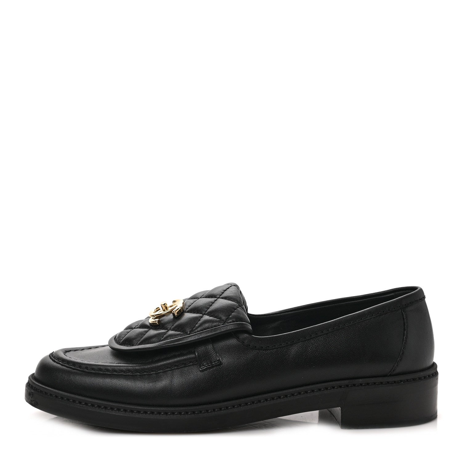 Chanel Lambskin Quilted CC Turnlock Loafers 40 Black 1 of 9