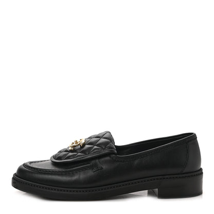 Chanel Lambskin Quilted CC Turnlock Loafers 40 Black 1 of 9