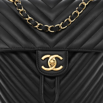 Chanel Calfskin Chevron Quilted Small Urban Spirit Backpack Black 9 of 15