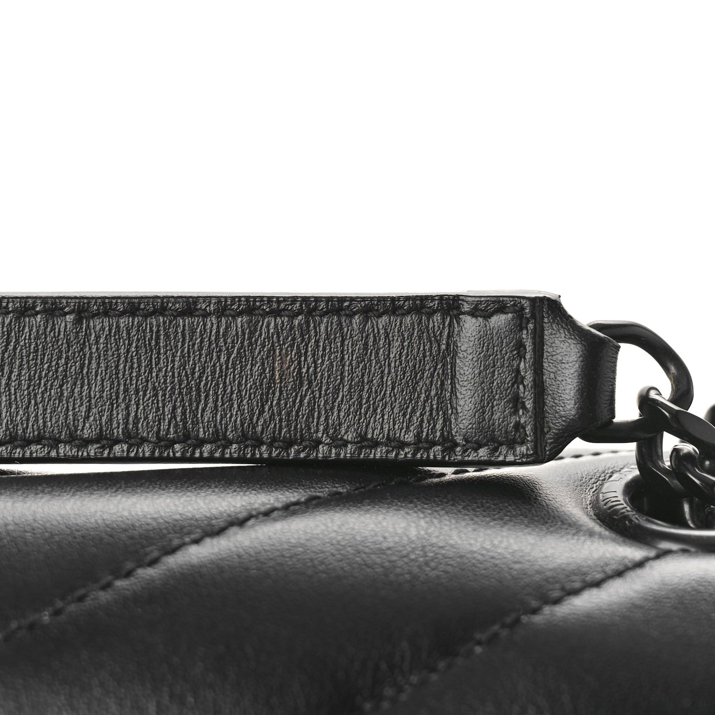 Calfskin Y Quilted Monogram Monochrome Medium Loulou Chain Satchel Black