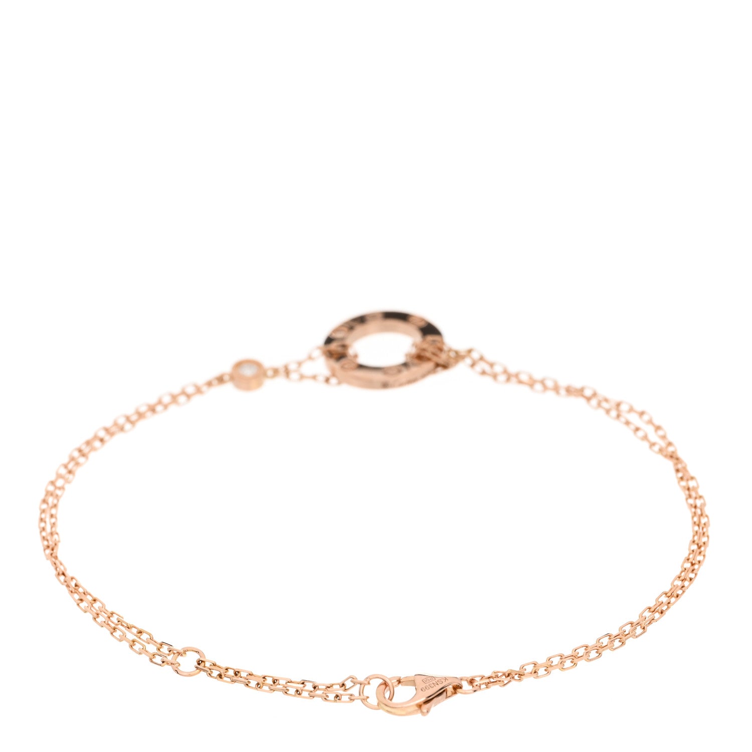 Cartier 18K Pink Gold Diamond LOVE Bracelet 2 of 3