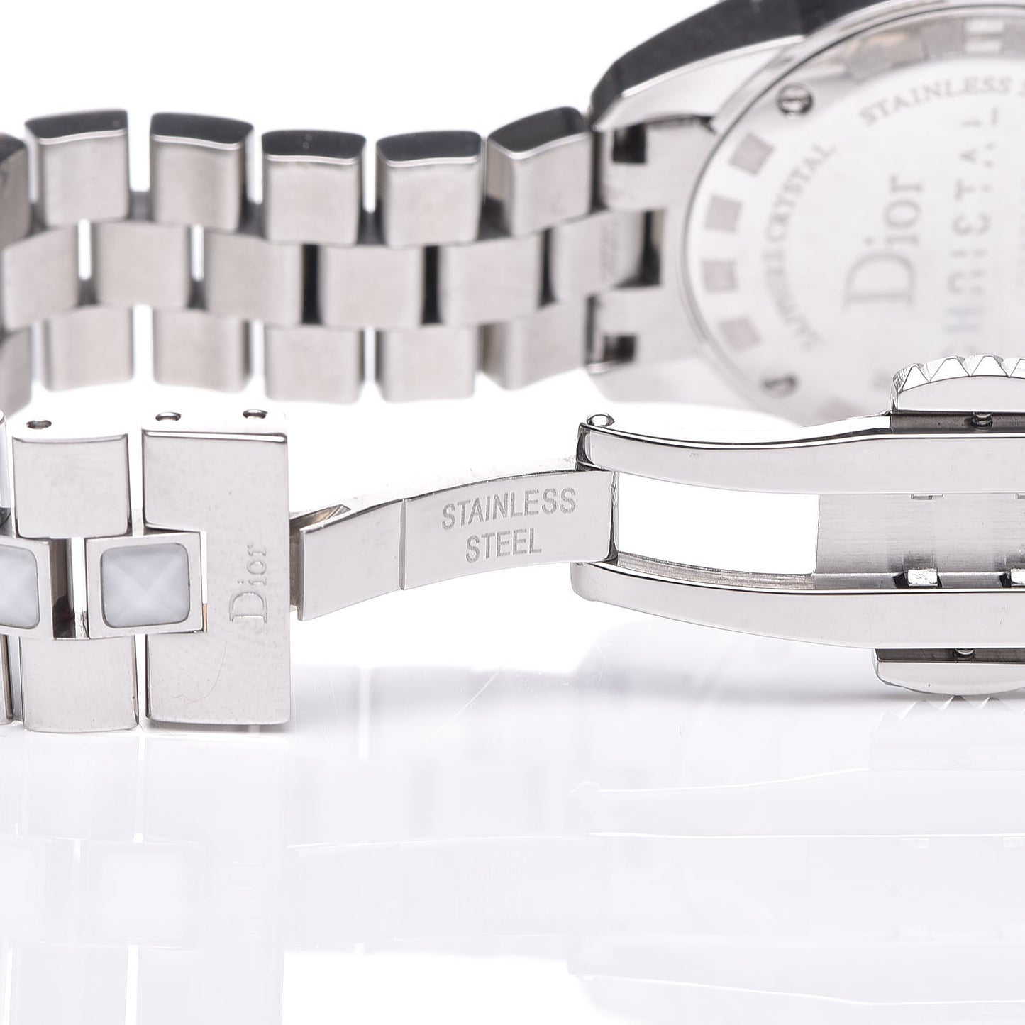 Stainless Steel Diamond Sapphire 29mm Christal Quartz Watch White