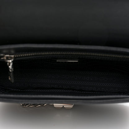 Prada Saffiano Pattina Crossbody Bag Black 4 of 8