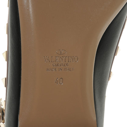 Valentino Garavani Nappa Rockstud Cage Ballerina Flats 40 Black Poudre 6 of 8