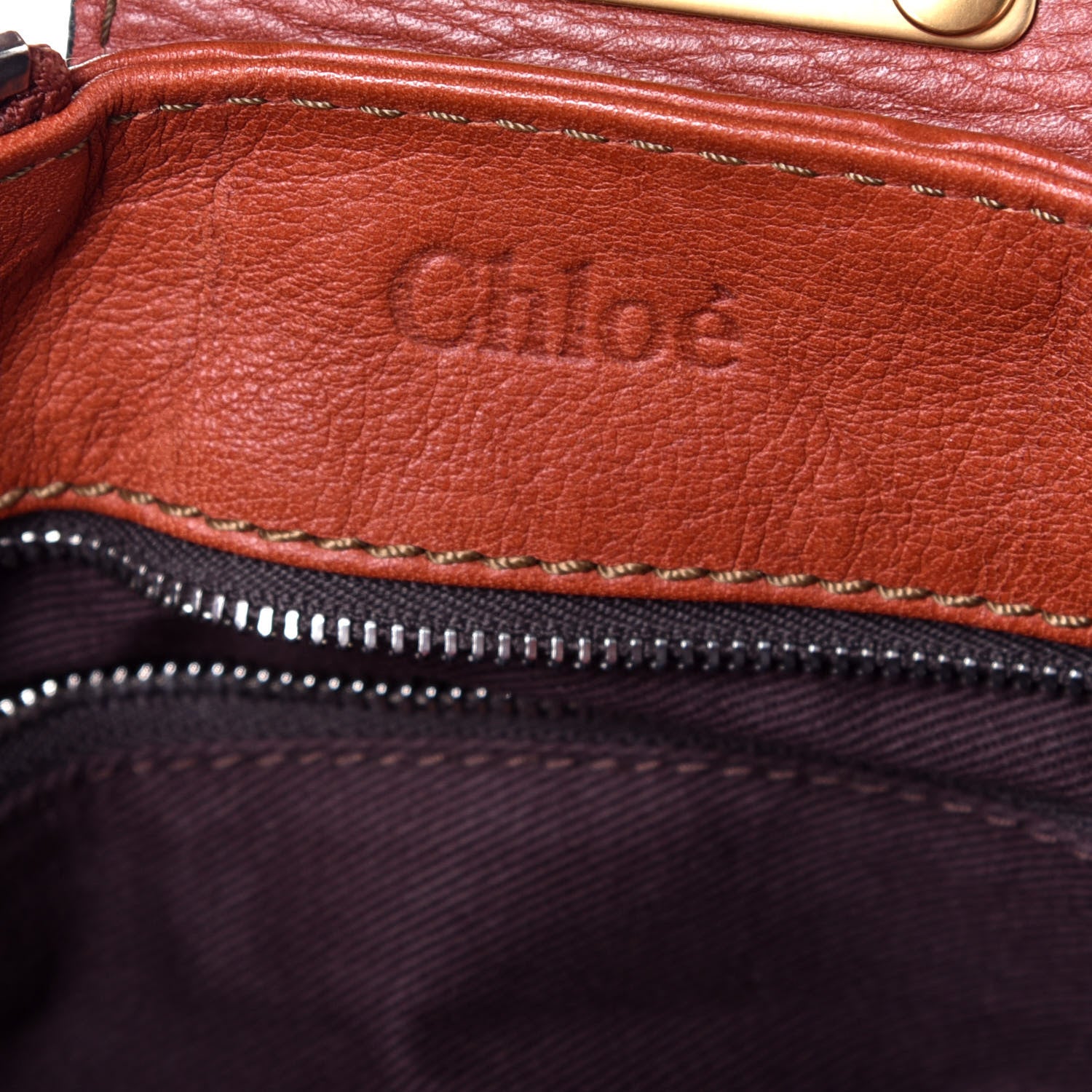 Chloe Calfskin Medium Paddington Satchel Whiskey 6 of 9