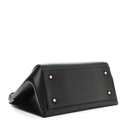 Celine Grained Calfskin Small Bi-Color Edge Shoulder Bag Black Green 4 of 15