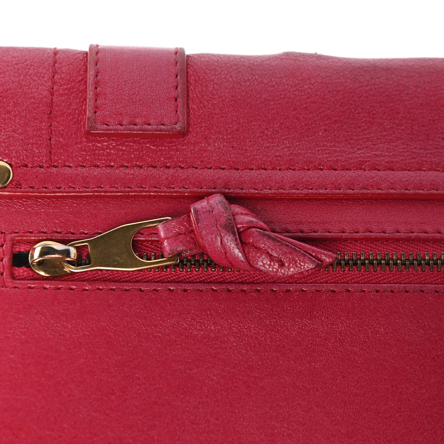 Lambskin PS1 Large Chain Wallet Raspberry