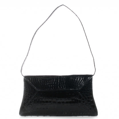 Nancy Gonzalez Crocodile Envelope Clutch Black 1 of 8