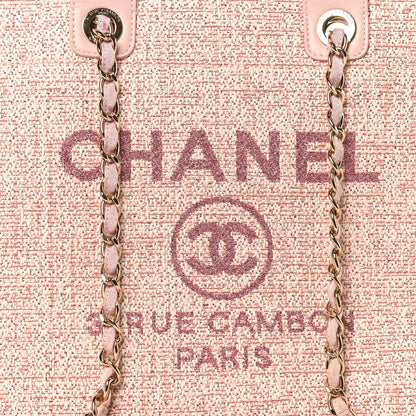 Chanel Lurex Boucle Deauville Medium Tote Pink 8 of 10