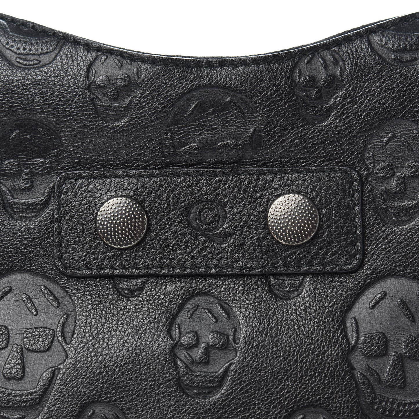 Calfskin Skull Embossed De Manta Clutch Black