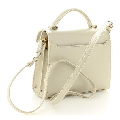 Saint Laurent Grain de Poudre Mini Classic Monogram Cassandra Top Handle Vintage White 3 of 12