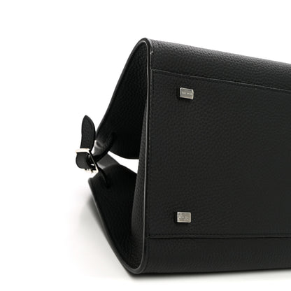 The Row Grained Calfskin Soft Margaux 10 Bag Black 8 of 9