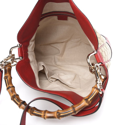 Gucci Monogram Medium Diana Bamboo Shoulder Bag Red 6 of 12