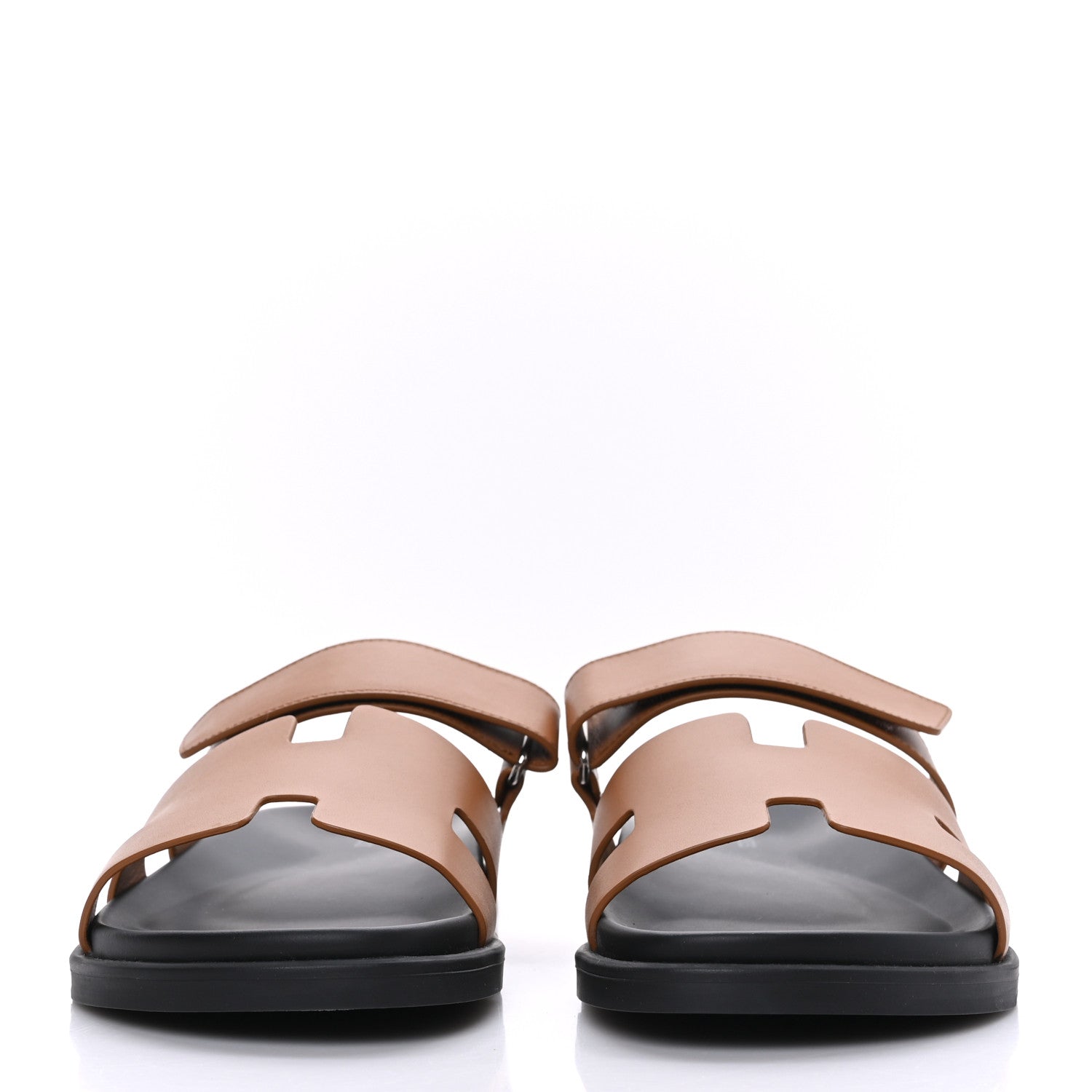 Hermes Calfskin Mens Chypre Sandals 43.5 Gold 2 of 8